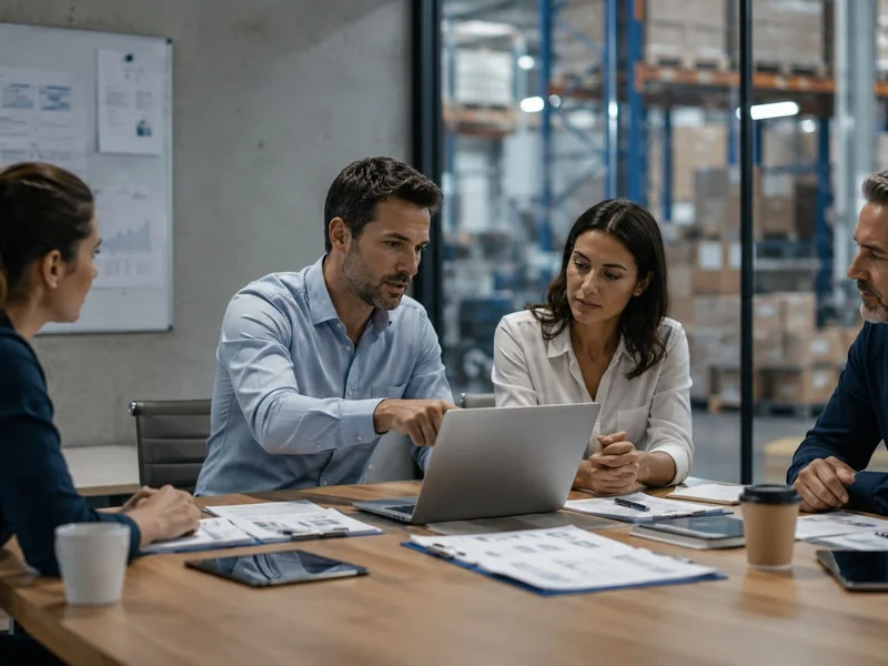 Equipo de directivos de pyme revisando digitalización empresarial